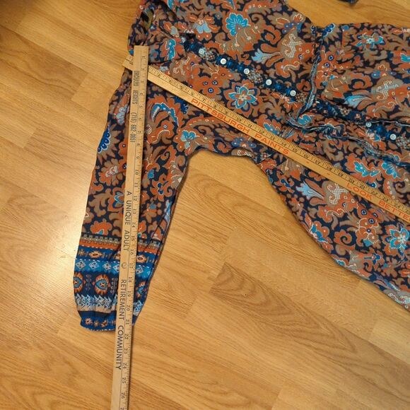 House of Harlow 1960 Nicole Richie Maxi Shirt Dress Womens XS Floral Belted - Picture 4 of 8